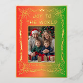 Unieke Kerst Kaarten 2 Foto's Holiday Joy (Voorkant)