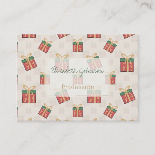 Unieke kerstcadeaudozen - Doddles Pattern Visitekaartje (Voorkant)