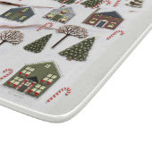 Unieke kerstdorpskunst snijplank (Hoek)