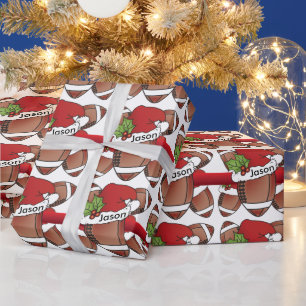 Unieke Kerstmis van het Football Naam DIY Cadeaupapier