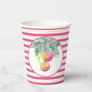 Unieke kerstpapieren bekers met waterverf