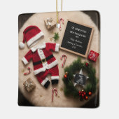 Unieke kerstzwangerschapsaankondiging keramisch ornament (Links)