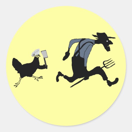 Unieke kip ronde sticker (Voorkant)