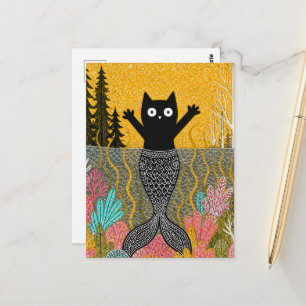 Unieke Kitty Kat Meermin Briefkaart