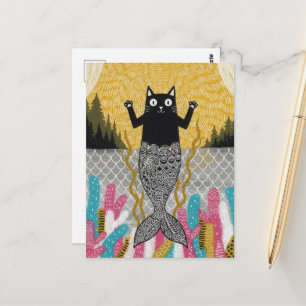 Unieke Kitty Zeemeermin Briefkaart