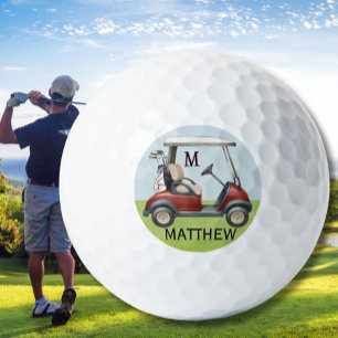 Unieke Klasse Aangepaste Rode Kar Monogram Naam Golfballen
