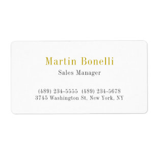 Unieke Klassieke Eenvoudige Gouden Kleur Naam Etiket