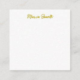 Unieke Klassieke Eenvoudige Gouden Kleur Naam Kall Informatiekaartje