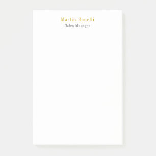 Unieke Klassieke Eenvoudige Gouden Kleur Naam Post-it® Notes