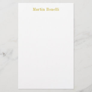 Unieke Klassieke Eenvoudige Gouden Kleurnaam Briefpapier