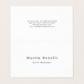 Unieke Klassieke Eenvoudige Zwart Wit Naam Tweezij Visitekaartjes (Buitenkant ongevouwen)