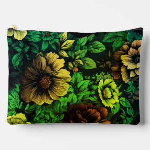 Unieke kleuren vintage groene bloemprint etui