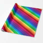 Unieke kleurige diagonale regenboog gestript cadeaupapier (Uitgerold)