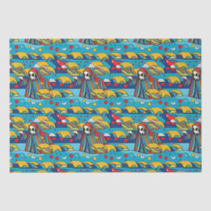 Unieke Kleurrijke Alien eten Taco's Tissuepapier