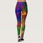 Unieke kleurrijke geometrische Abstract, Crazy Coo Leggings (Achterkant)