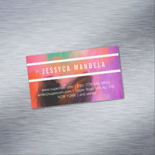 Unieke kleurrijke pastels magnetisch visitekaartje