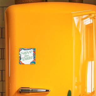 Unieke Krachtige Boho Groovy Retro Groene Kleurrij Magneet