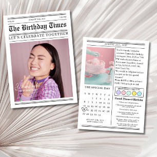 Unieke krant 18e verjaardag foto kaart