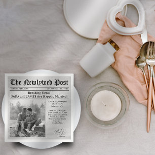 Unieke Krant Feiten Foto Bruiloft Servetten