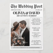 Unieke krant foto bruiloft kaart (Voorkant)