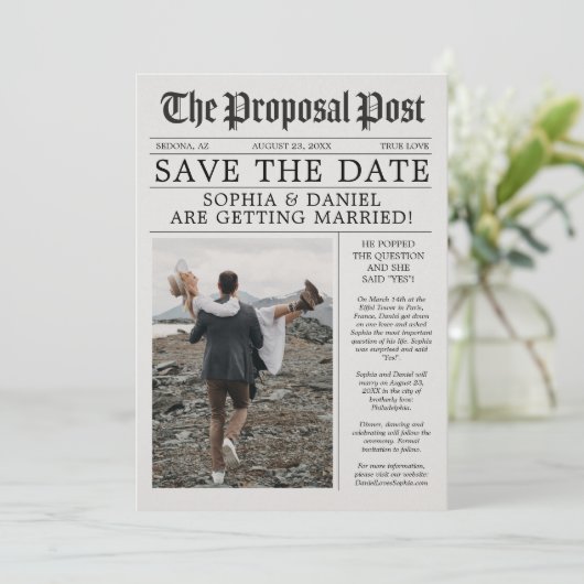 Unieke Krant Fun Classic Save The Date (Staand voorkant)