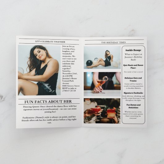 Unieke krant Verjaardag Programma Infographic (Binnen)