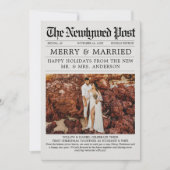 Unieke krant vrolijk en getrouwd kerst Kaart (Voorkant)