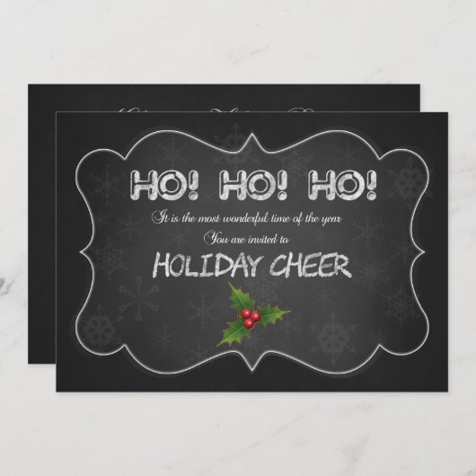 Unieke krijtbord HO HO HO kerstfeest Kaart (Voorkant / Achterkant)