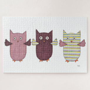 Unieke Kunst Puzzle-3 Paarse Eigenaren Legpuzzel