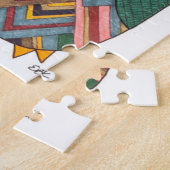Unieke kunstpuzzel - Geometrische oraal - Erin Bri Legpuzzel (Zijkant)