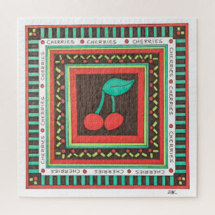 Unieke kunstpuzzel - Kersen Legpuzzel