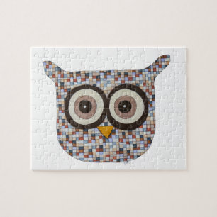 Unieke kunstpuzzel - Tweed Owl - Erin Brie Art Legpuzzel