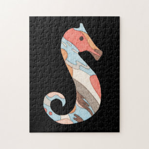 Unieke kunstpuzzel - Zeepaardje #2 - Erin Brie Art Legpuzzel