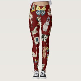 Unieke kunstwerken Papieren dieren Krantenblad Leggings