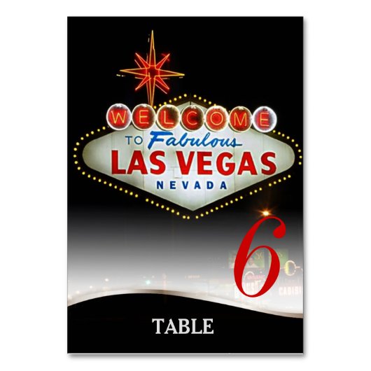 Unieke Las Vegas Bruiloft Menu+Table Kaart (Voorkant)