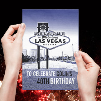 Unieke Las Vegas Male's verjaardagsfeestje uitnodi Kaart