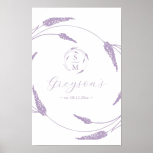 Unieke Lavendel bruiloft teken aandenken Poster