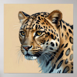 Unieke Leopard Schilderij Oerwoud Dierenkunst Poster