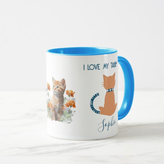 Unieke Leuk Liefde Mijn Tabby Kat Mok (Voorkant rechts)