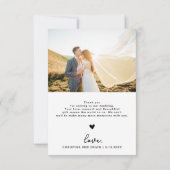 Unieke Liefde en Bedankt Trouwscript Foto (Achterkant)