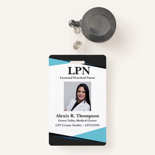Unieke LPN Verpleegster Badge (Voorkant met intrekbare)