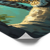 Unieke luipaard op boomtak in het wilde schilderij poster (Hoek)