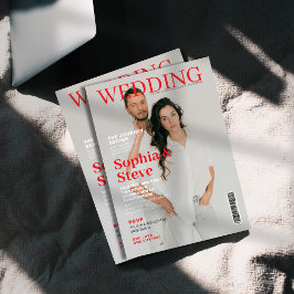 Unieke magazine cover foto bruiloft kaart