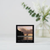 Unieke makelaar Rocks Beach Foto QR Code Vierkante Visitekaartje (Staand voorkant)