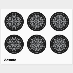 Unieke Mandala Sjabloon Classic Ronde Sticker
