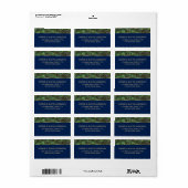 Unieke marineblauwe goudveren bruiloft etiket (Full Sheet)