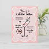 Unieke Martini Party uitnodiging 30e (Staand voorkant)