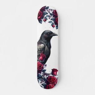 Unieke Meisjesachtige Zwarte Raaf & Rode Rozen Ska Skateboard