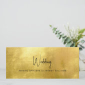 Unieke metallic goud & zwart bruiloft kaart (Staand voorkant)