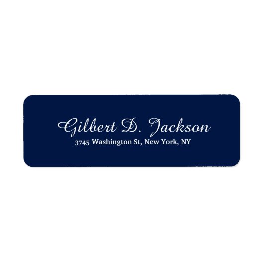 Unieke Midnight Blue Class Script Creative Plain Etiket (Voorkant)